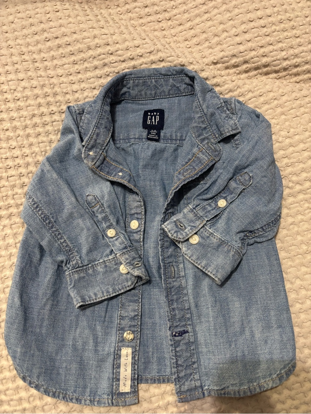 GAP Baby Light Blue Chambray Button-Down Shirt